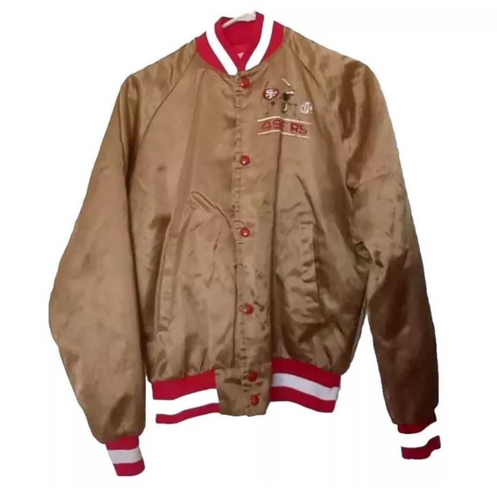 San Francisco 49ers Chalk Line Satin Jacket Mens Medium Vintage